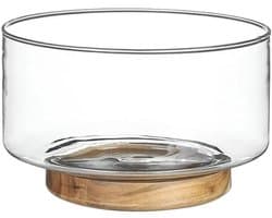 Glazen Kom - Mengkom Opbergkom - Ingrediënten Bereiden - Vaatwasmachinebestendig - 14 Liter - Transparant