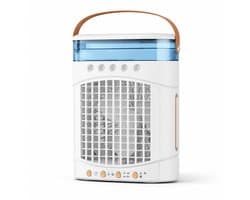 VHV - Ventilatoren - Luchtkoeler - Aircooler - Mobiele luchtkoeler - Torenventilator - Verkoeling - Bladloze ventilator - Oscillerend - Met watervernevelaar - Oplaadbaar - Voor bureau en kantoor - Wit
