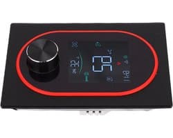 Slimme Thermostaatknoppen - Programmeerbare Regelaar - Waterverwarming Instellen - WiFi Bediening - 86x86mm - Zwart