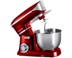 Keukenmachine - Mixer - Bakken en Koken - Krachtige 1300W Motor - 6.5 Liter Kom - Rood