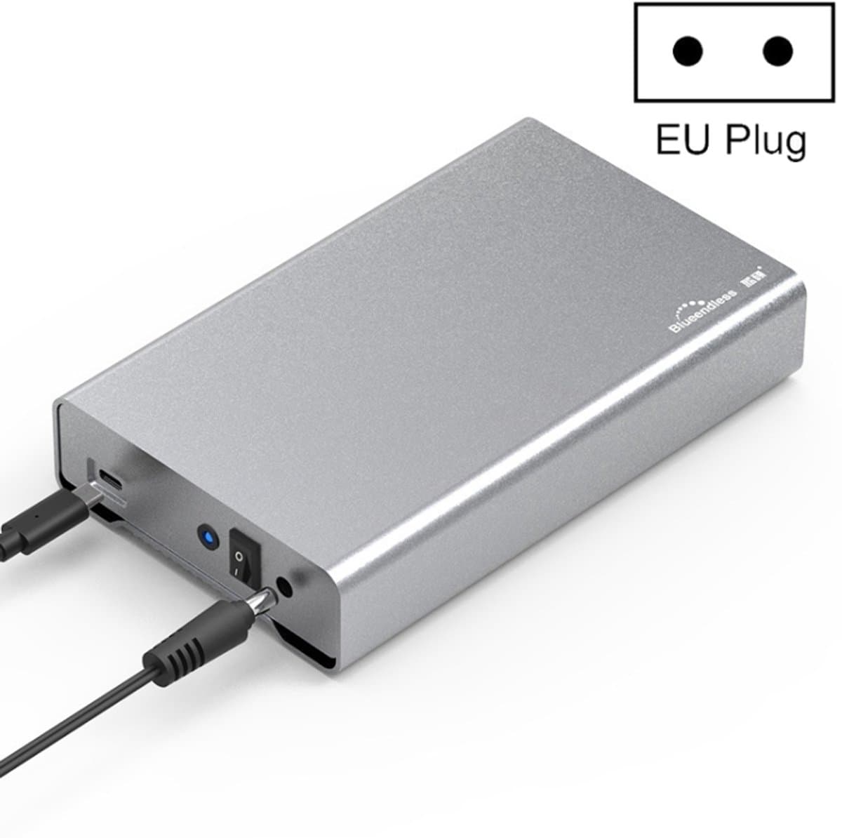BluenDless U35Q 3.5 inch Full Metal Mobile Hard Disk Box Type-C / USB3.0 SATA Seriële desktop PC Externe harde schijf Box EU-stekker (Type-C) — afbeelding 1