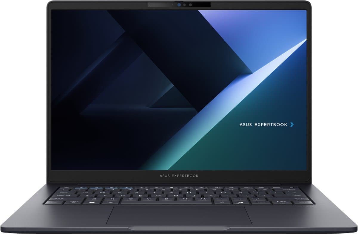 ASUS ExpertBook B5 B5405CCA-LY1785X Intel Core Ultra 5 225H Laptop 35,6 cm (14) WUXGA 16 GB DDR5-SDRAM 512 GB SSD Wi-Fi 7 (802.11be) Windows 11 Pro Zwart QWERTY US International — afbeelding 1