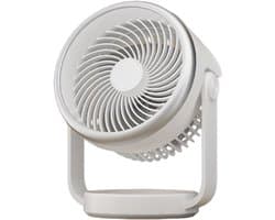 Oplaadbare bureauventilator (wit) – 4 snelheden, krachtige luchtstroom, 90° draaibaar, stil, voor slaapkamer, kantoor of buiten