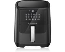 Airfryer - Zwart - 6,5 Liter - Heteluchtfriteuse met Keramische Coating - Voor Gezinnen