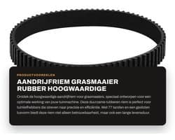 Aandrijfriem Rubber - 77 Tanden - 3mm Tandhoogte - 10mm Breedte - 231mm Omtrek - Gesloten Lus - Compatibel met Black & Decker - Grasmaaier Riem
