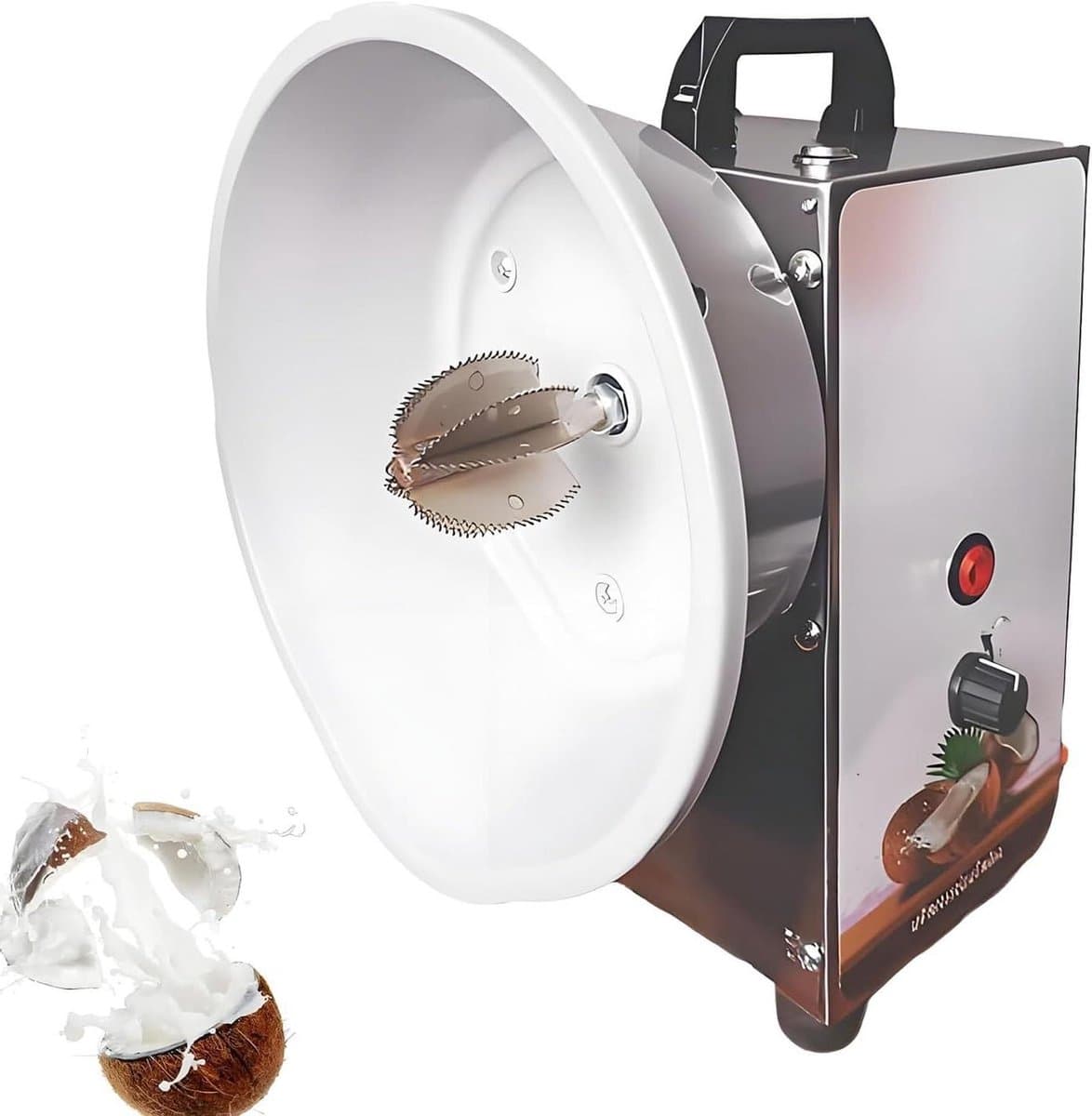 Kokosrasp Machine - Kokosraspapparaat Elektrisch - Kokos Verwerken - 3 Snelheden Instelbaar - 35 kg/u - Zilverkleurig — afbeelding 1