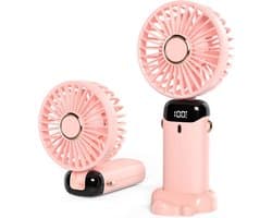 Solvix tafel ventilator geluidloos - Tafelfan - USB - 5 Snelheden - Oplaadbare Batterij - Voor Thuis en Op Reis
