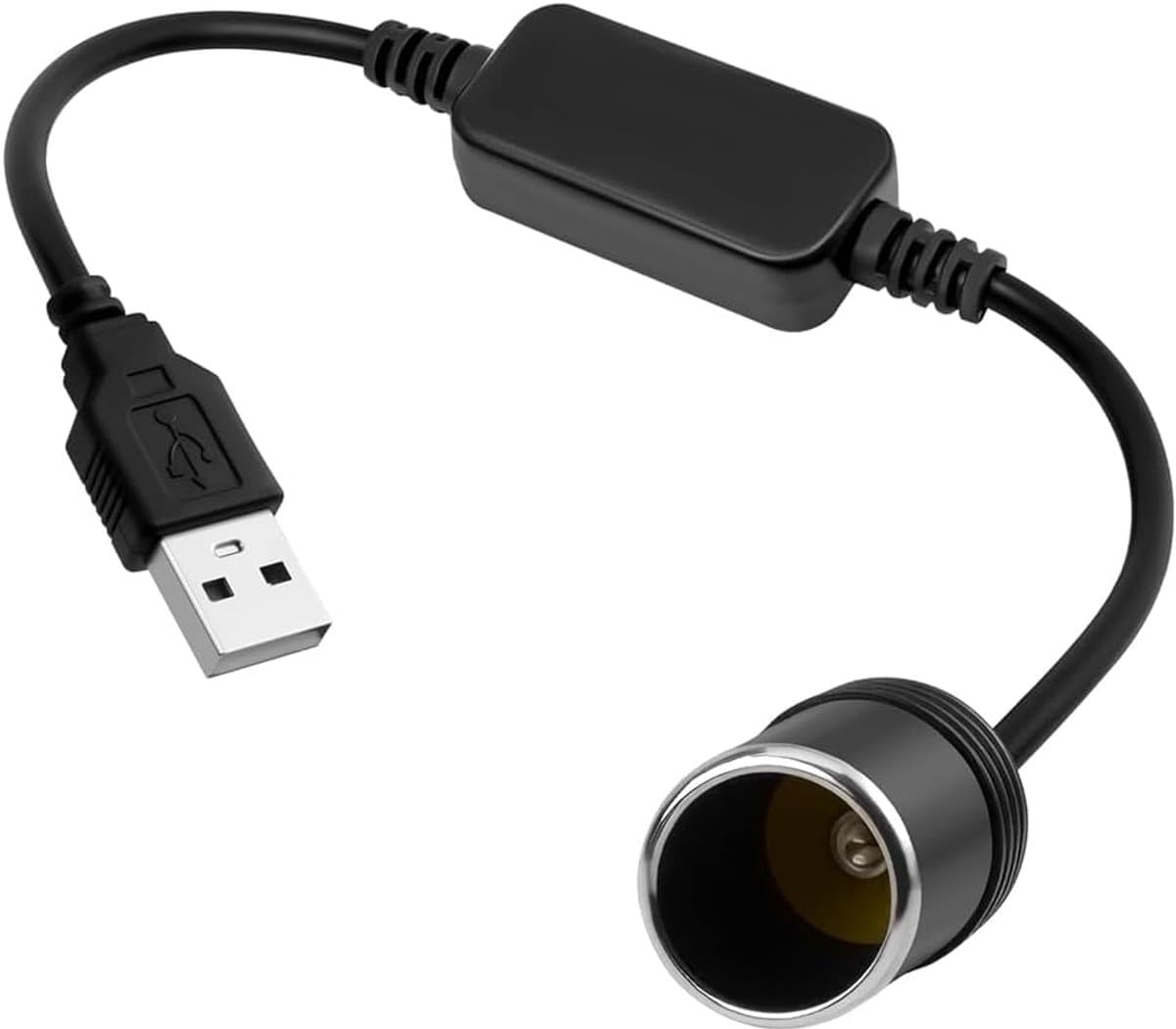 SnelShoppen - 5V USB A Plug naar 12V Sigarettenaansteker Adapter voor Auto, USB naar Sigarettenaansteker 12V Converter voor Dashcam, Rij Recorder DVR, — afbeelding 1