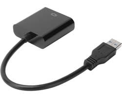 USB naar VGA Adapter - Converter Externe Display - Beeld Uitbreiden - Plug and Play - 5 Gbps - Zwart