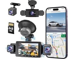 Dashcam Auto - Rijcamera Bewaking - Veilige Rit - 4K+1080P Resolutie - 3 Inch Scherm - Zwart