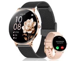 FOSMET Smartwatch Dames - Ultradun - 1,56" AMOLED Display - 20 Dagen Batterijduur - IP68 + 5ATM Waterdicht - 150+ Sportmodi - Bluetooth Bellen - SpO2 - Hartslagmeter - Bloeddrukmeting - Slaapmonitor - Notificaties - iOS/Android - Cadeau voor Vrouwen