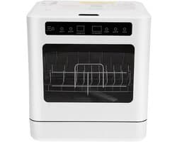 Tafelvaatwasser - Mini vaatwasser - Keuken schoonmaken - Vier reinigingsprogramma's - 6-8 borden - Wit