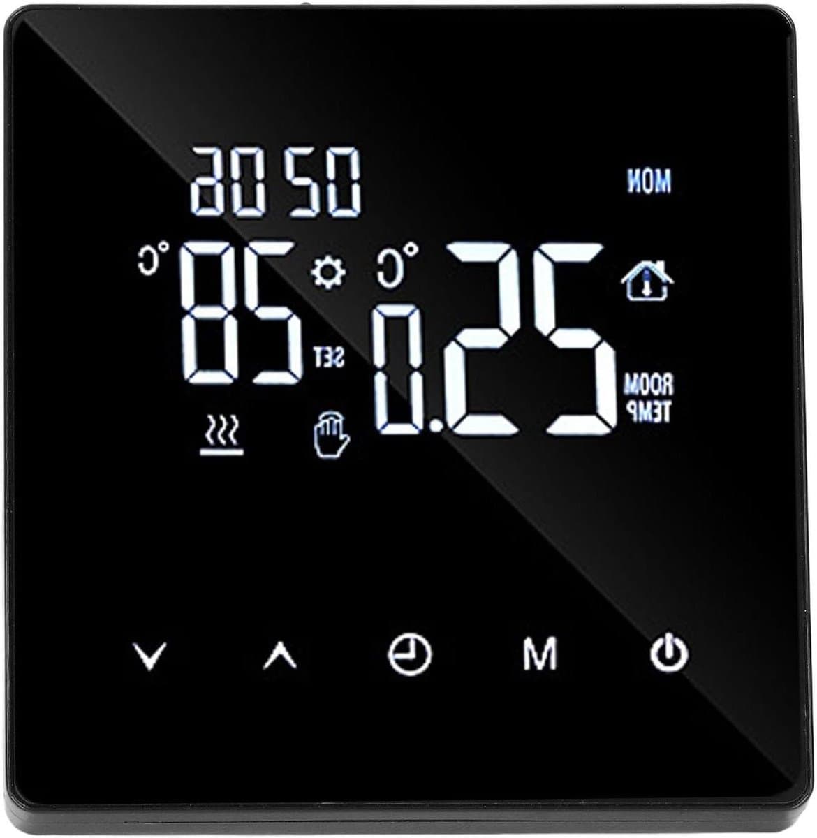 Digitale Thermostaat - Programmeerbare Thermostaat - Verwarming Regelen - Volledig Programmeerbaar - 89x86mm - Zwart — afbeelding 1