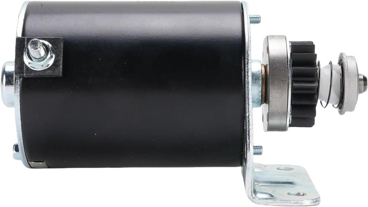 Grasmaaier Startmotor - Starter motor Vervangende motor - Gazon Onderhoud - Stalen Tandwiel 16 Tanden - ca. 169.5x1335 mm - Zwart — afbeelding 1