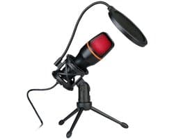Professionele USB-condensatormicrofoon voor pc – inclusief statief en plopkap – Plug & Play – compatibel met pc, laptop, PS4/5 – ideaal voor streaming, podcasts en YouTube