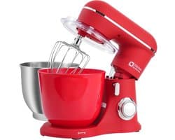 SnelShoppen - Keukenmachine 1300W met 10 Snelheden, 4.5L & 5L Mengkommen, Elektrische Stand Mixer met Klopper, Mixer en Deeghaak (Rood)