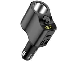 Autolader verlengsnoer sigarettenaansteker adapter stekkerdoos splitter 2 USB 1PD poorten spanningsmeter 12V/24V auto-aansluiting, voertuig USB-verdeler