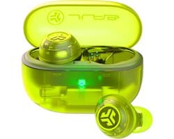 JLab Go Pop ANC Draadloze Oordopjes - Noise Cancelling Oortjes Draadloos - 24 uur Batterijduur - Bluetooth Multipoint - Met Microfoon - Geschikt voor Android en Apple - Clear Neon Green