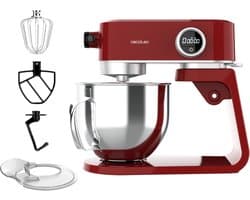 Cecotec Küchenmaschine Twist&Fusion 4000 Luxury Rot. 800 W, Gehäuse aus gegossenem Aluminium, DC-Motor, 8 Geschwindigkeiten, LED-Licht, 5,2-Liter-Schüssel aus Edelstahl