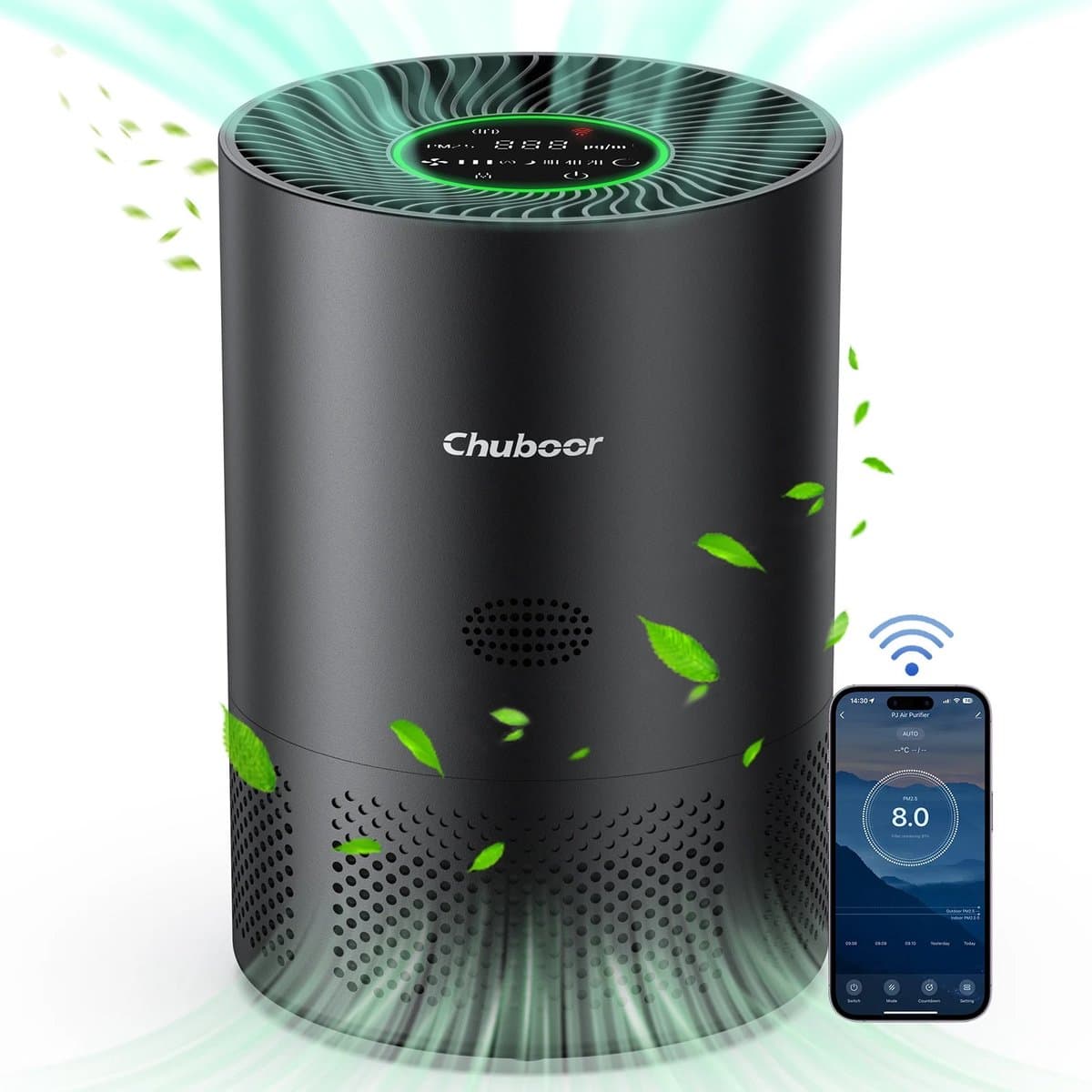 House of Balance Smart Air Purifier- Luchtreiniger - Luchtzuiveraar - Anti Geur - Anti Allergie - Wifi App - Zwart — afbeelding 1