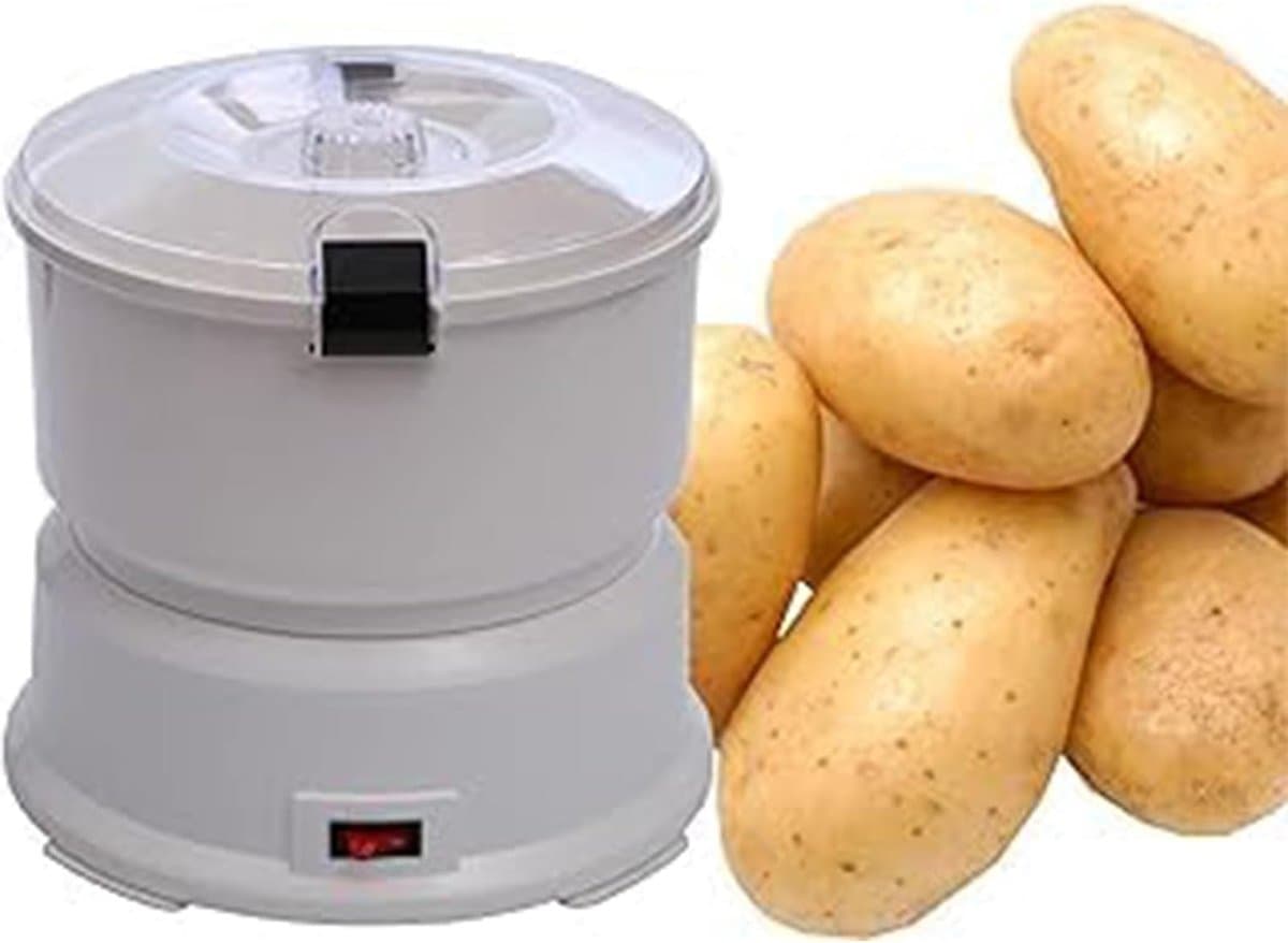 Elektrische Aardappelschilmachine - Automatische Dunschiller - Snel Groenten Schillen - 2-in-1 Functie - 1kg Capaciteit - Wit — afbeelding 1