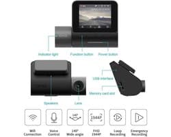 Dash Cam 1944P FHD Autocamera met GPS, Wi-Fi en Nachtzicht