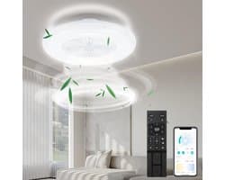 Plafondventilator met Led Verlichting, 6 Snelheden, Dimbare Functie en Afstandsbediening – Perfect voor Elk Seizoen