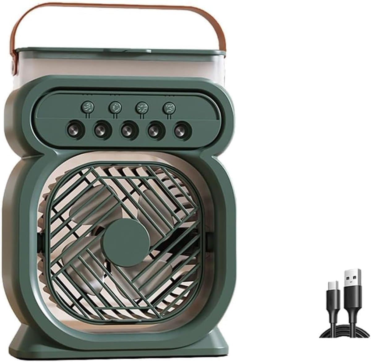 USB-aangedreven bureauventilator, perfect voor studenten, reizigers en kampeerders (groen). — afbeelding 1
