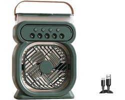 USB-aangedreven bureauventilator, perfect voor studenten, reizigers en kampeerders (groen).