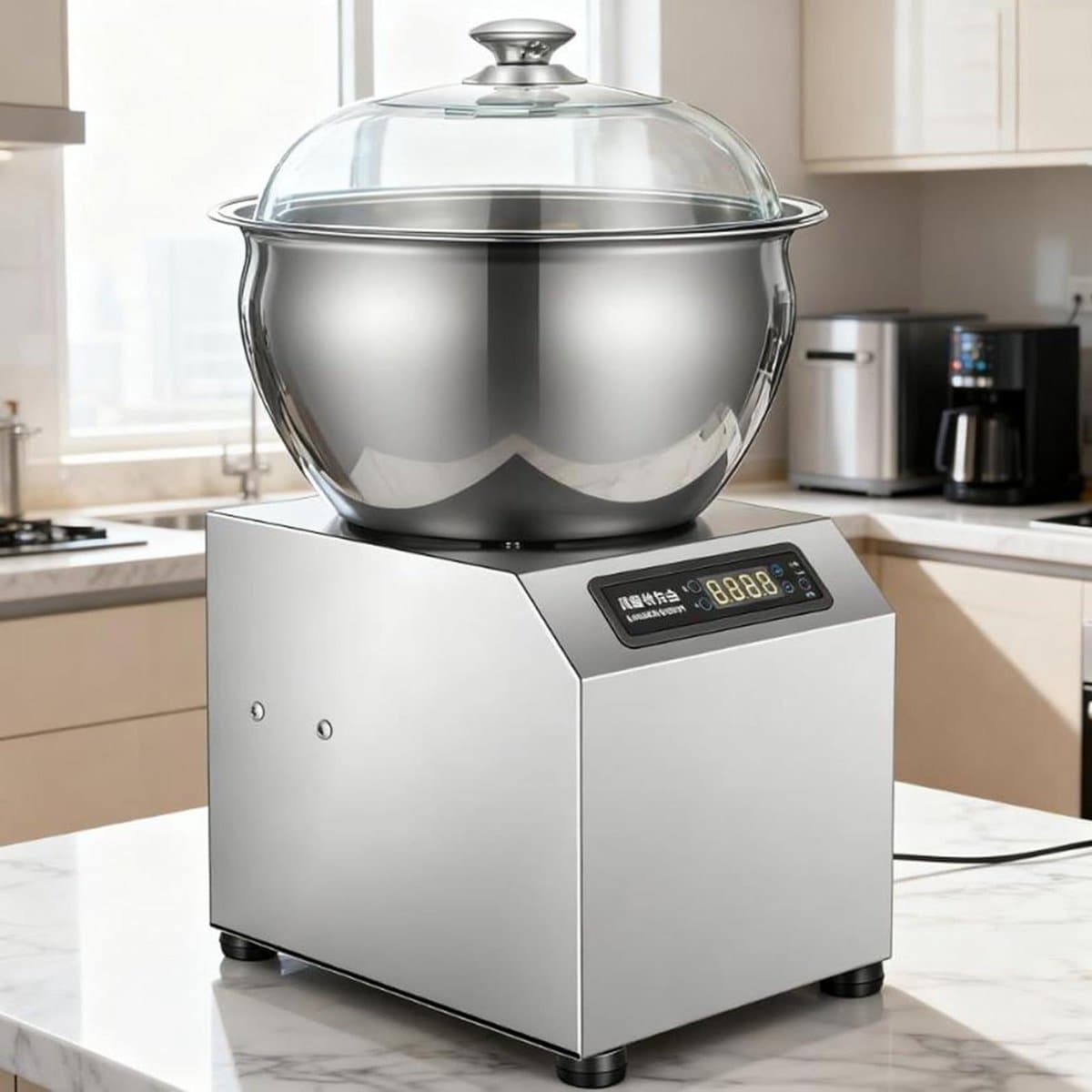 Elektrische Deegkneedmachine - Kneedmachine Brooddeeg - Bakken Thuis - Dubbele Rotatie - 8kg - Zilver — afbeelding 1