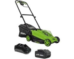 Draadloze Grasmaaier - Accu Grasmaaier - Gazon Onderhoud - Compact Ontwerp - 32 cm Maaibreedte - Grijs
