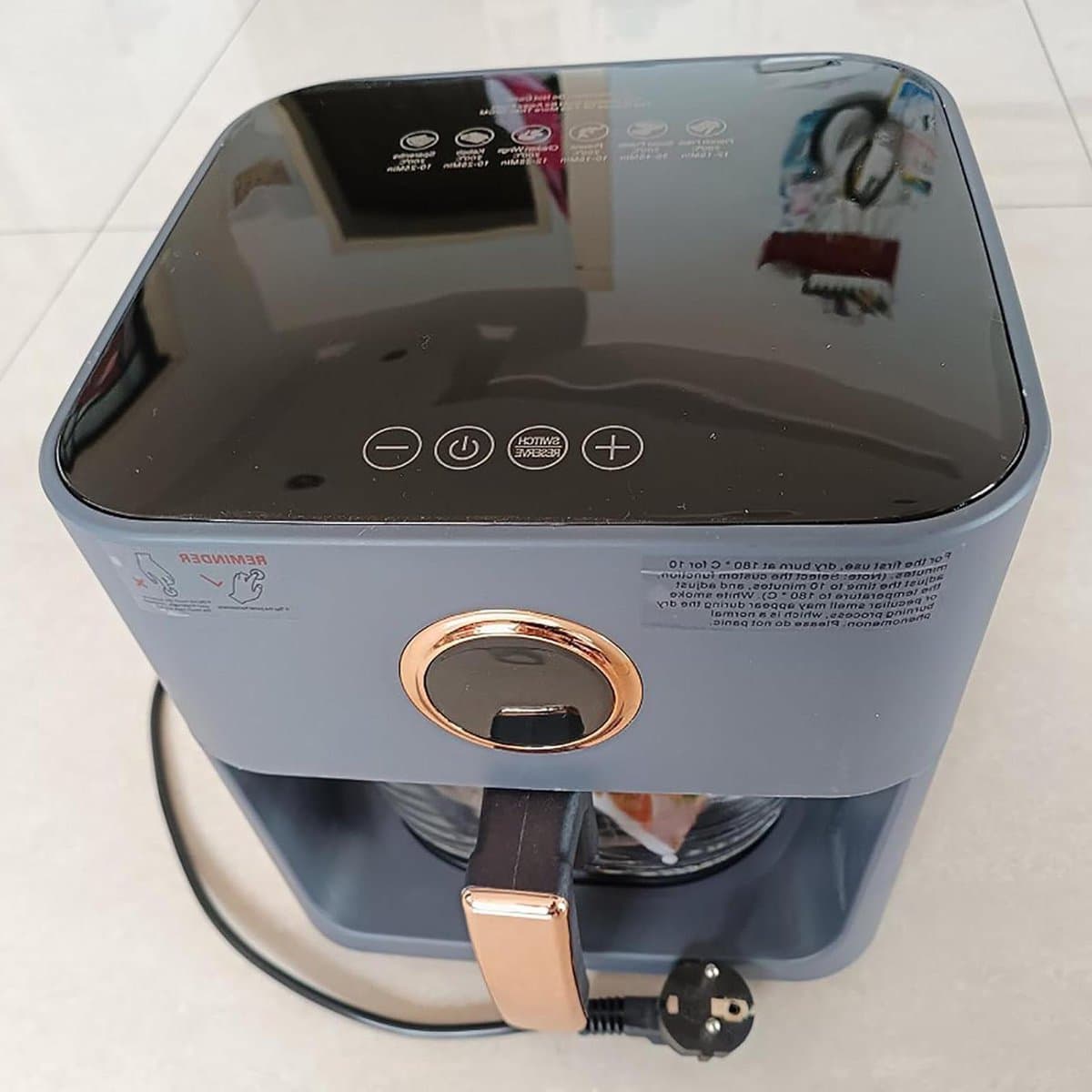 Airfryer Oven - Heteluchtfriteuse - Gezond Koken - Spraakbesturing - 4L Capaciteit - Blauw — afbeelding 1