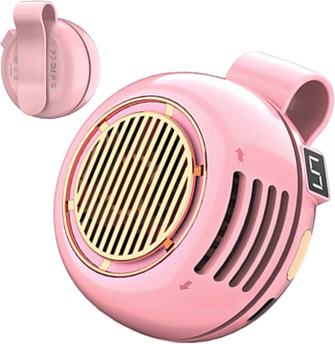 Clip Ventilator - Mini Koeler - Persoonlijke Koeling - 360 Graden Rotatie - 6.3 x 6.3 x 6.8 cm - Roze — afbeelding 1
