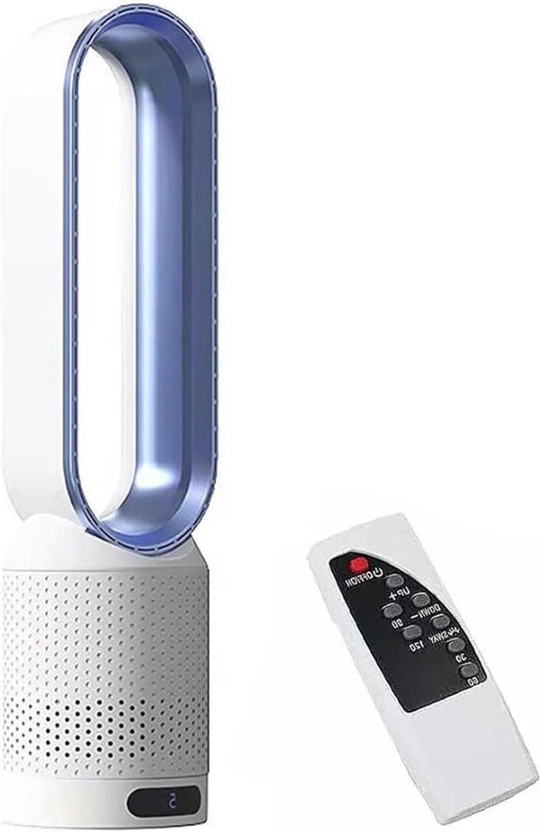 Moderne 2-in-1 torenventilator en bladloze luchtreiniger, bladloze ventilator voor thuis en kantoor, 90 graden oscillerend op voet met afstandsbediening, 8 snelheden, minuut — afbeelding 1