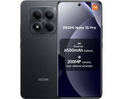 Xiaomi REDMI Note 15 Pro - 12 GB RAM - 512 GB - Zwart - Enorme 6500mAh batterij - Nieuwe 200MP camera met ultieme scherpte - Corning® Gorilla® Glass Victus® 2