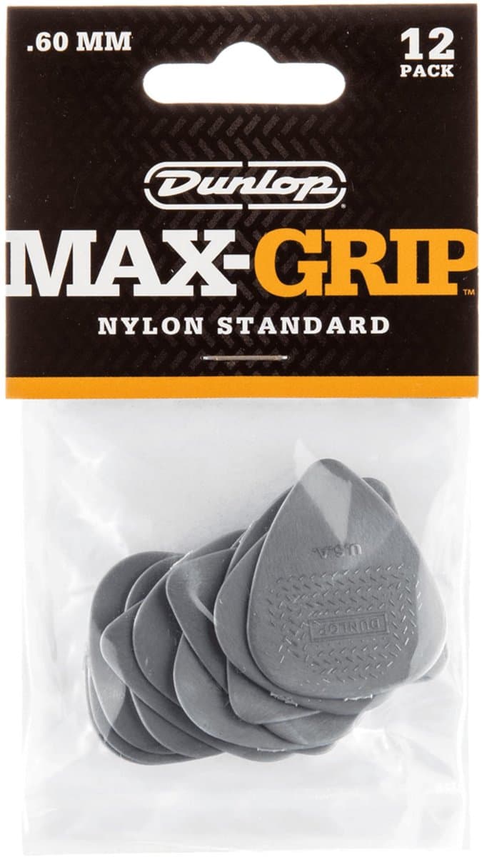 Dunlop 449P060 Max Grip Plectrum 0.60mm 12-Pack - Plectra, zakje met 12 stuks — afbeelding 1