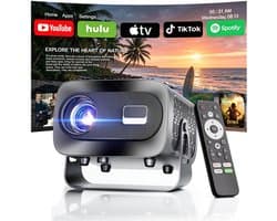 Mini Beamer 1000 ANSI Lumen - Full HD 1920 x 1080 Resolutie - LED Technologie - Wifi En Bluetooth - Draagbare Projector Voor Thuisbioscoop En Gaming