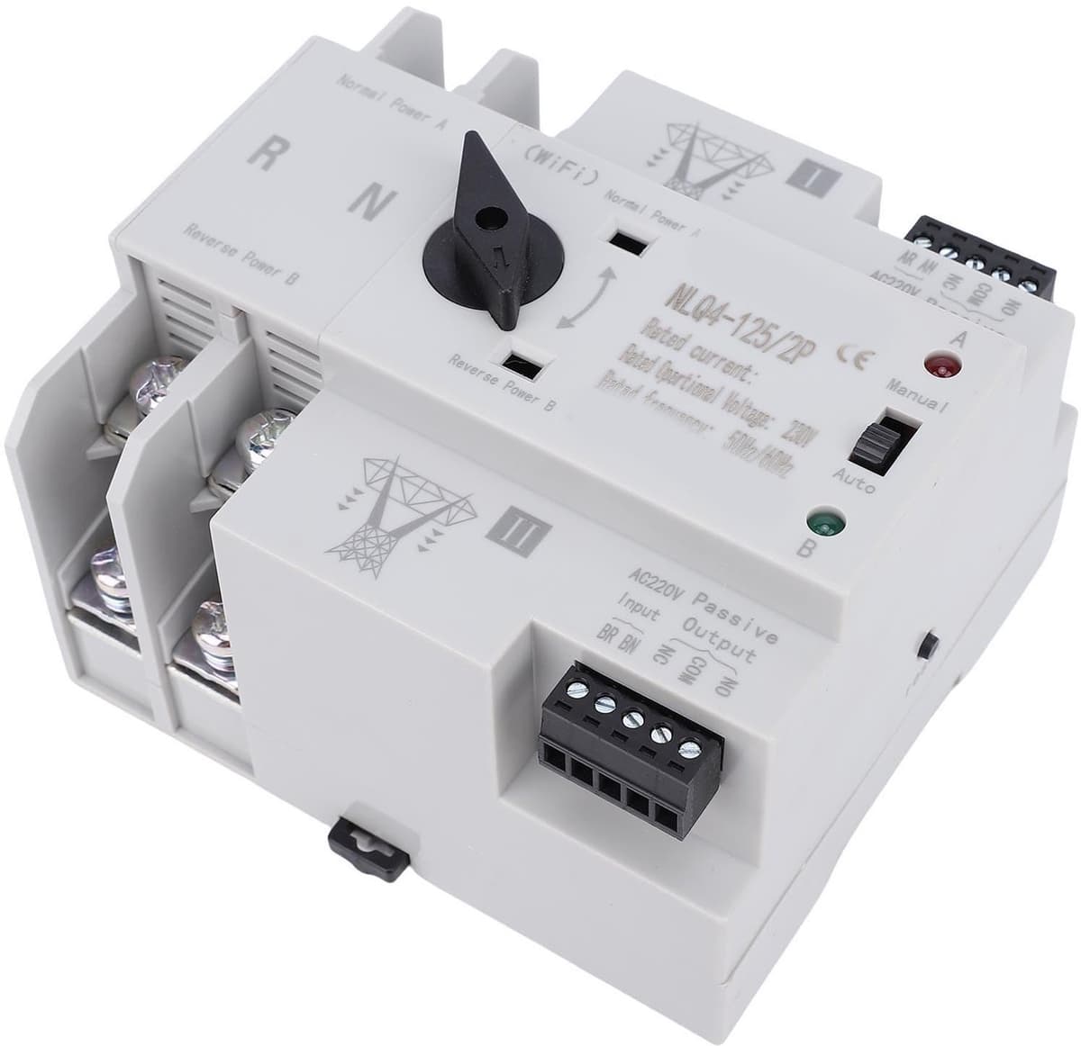 Dual Power Automatische Handmatige Overdrachtsschakelaar, WiFi-bediening, 63A, voor Stroomback-up Thuis en in de Fabriek — afbeelding 1