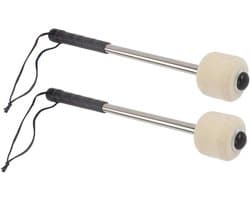 Ynkkvre - Drumstokken - Viltstift drumstokken - BasDrum Schlägel - Paukenschlägel - Percussie mallets - Hoogwaardige viltkop voor superieure klank - Roestvrijstalen handvat met antislip grip - Geschikt voor mars- en orkestgebruik