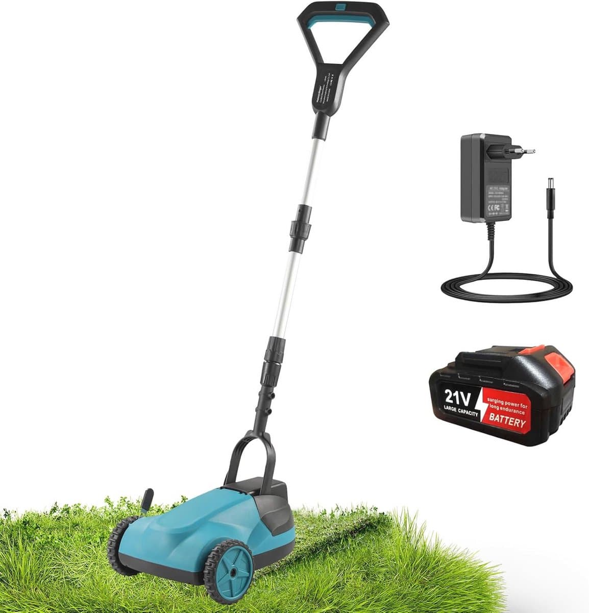 Accugrasmaaier 21 cm met telescoopstang en borstelloze motor — afbeelding 1