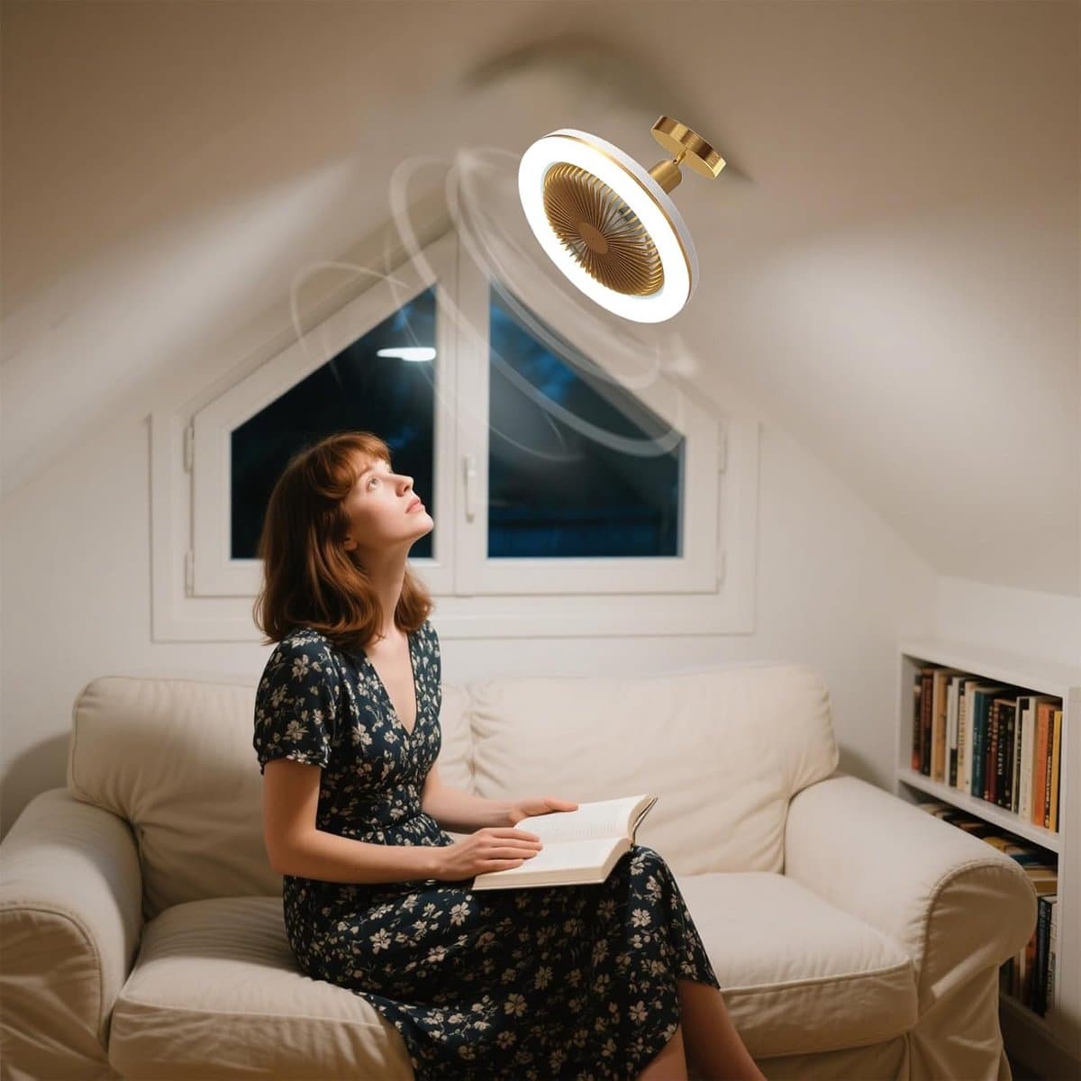 Stille Plafondventilator met LED Verlichting en Afstandsbediening voor E27 Fitting — afbeelding 1
