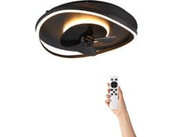 Plafondventilator Sofia met verlichting - Ø50cm - 3 snelheden - Afstandsbediening - Zwart