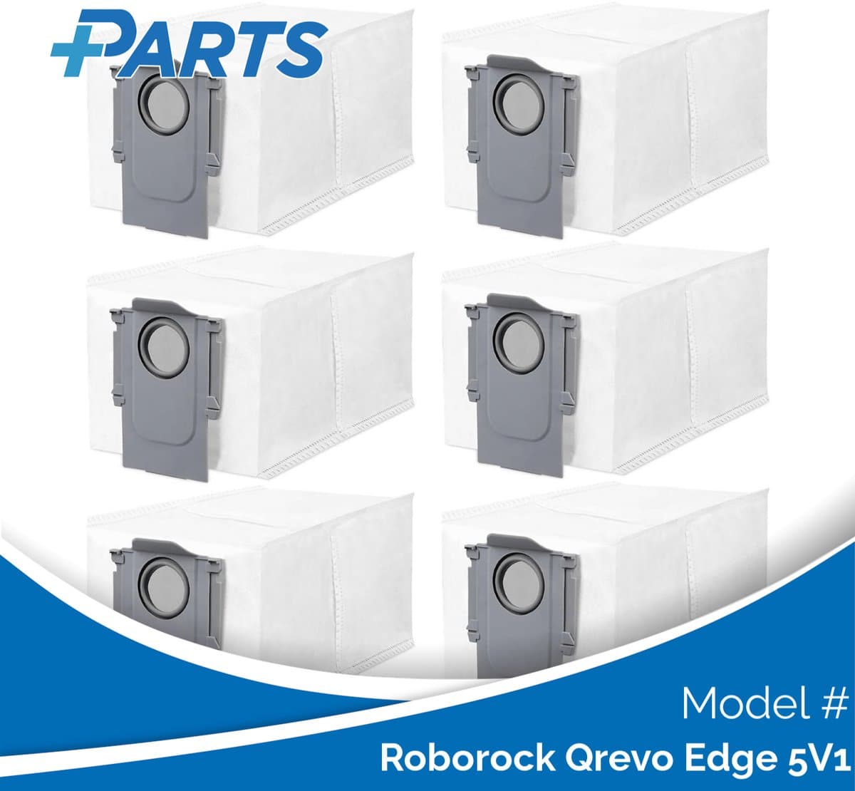 Roborock Qrevo Edge 5V1 Stofzakken (6 Stuks, Plus.Parts® alternatief voor 8.02.0239) — afbeelding 1