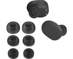 kwmobile 6x cover voor in-ear oortjes geschikt voor JBL Tune Buds - Vervangende oordopjes van siliconen in zwart - 3 maten