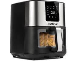 Airfryer - Heteluchtfriteuse - Gezond Koken - 8 Programma's - 9 Liter - Staal Zwart