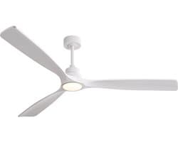 COVREO Plafondventilator met verlichting 183 cm wit, 3 houten bladen, 6 snelheden