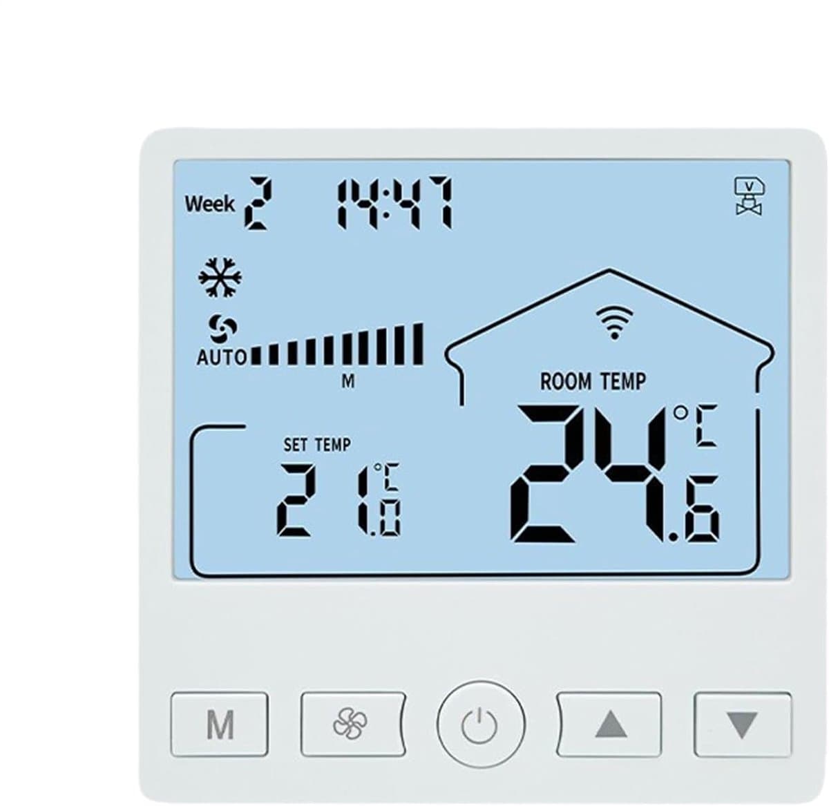 Intelligente thermostaat - Klimaatregelaar - Energie besparen - Nauwkeurig LCD-display - 86 x 86 cm - Wit — afbeelding 1