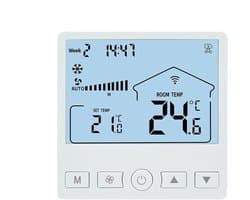 Intelligente thermostaat - Klimaatregelaar - Energie besparen - Nauwkeurig LCD-display - 86 x 86 cm - Wit