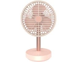 Bureau Ventilator - Persoonlijke Koeler - Verkoeling Binnen - 4 Snelheden - 165x140x295 mm - Roze