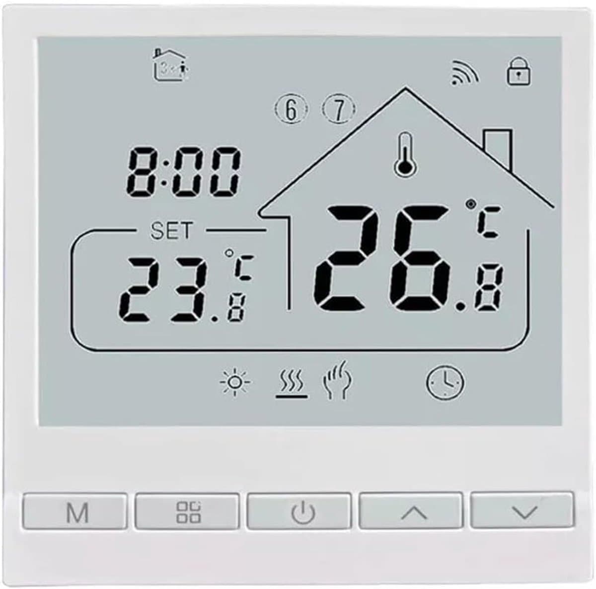 Slimme Thermostaat - Verwarming Regelaar - Energie Besparen - Wifi Bediening - 86x86mm - Wit — afbeelding 1